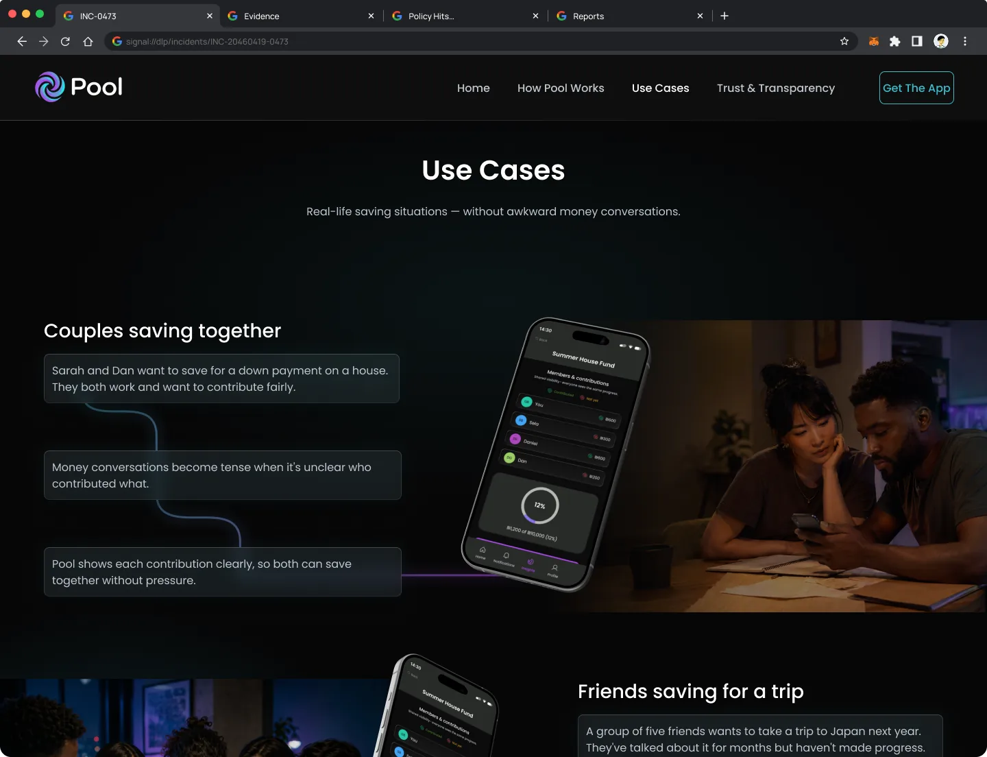 Pool use cases page